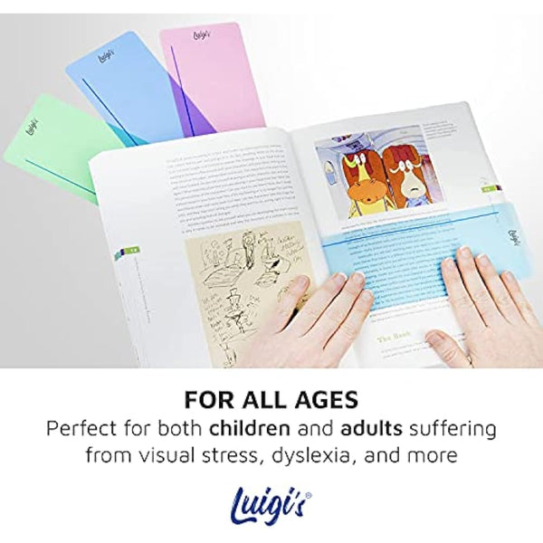 SB Education 10 x Dyslexia Reading Strips with Coloured Overlays. Reading Tracking Rulers for Dyslexia Irlens, ADHD and Visual Stress