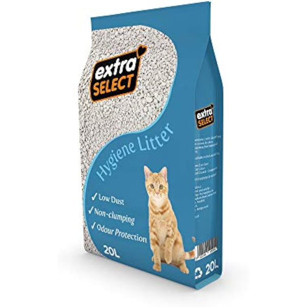 Extra Select Premium Hygiene Cat Litter - Calcium Silicate Non-Clumping Odour Control - 20L
