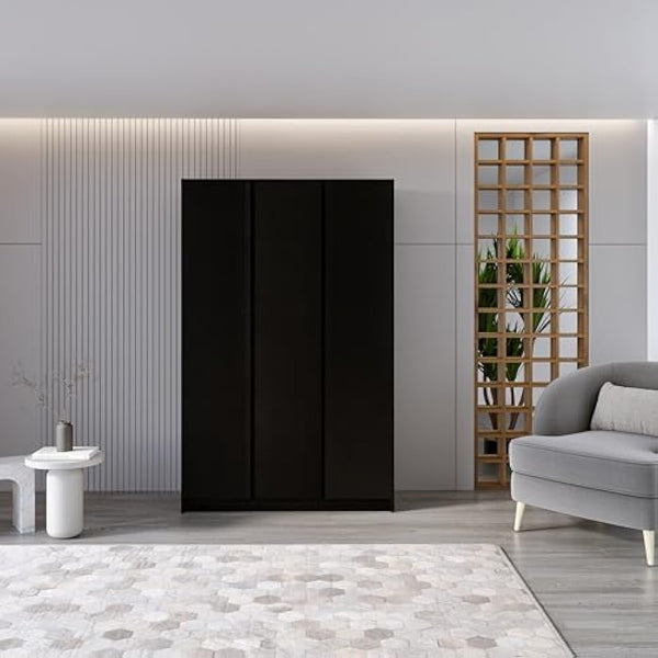 Seconique Malvern 3 Door Wardrobe in Black