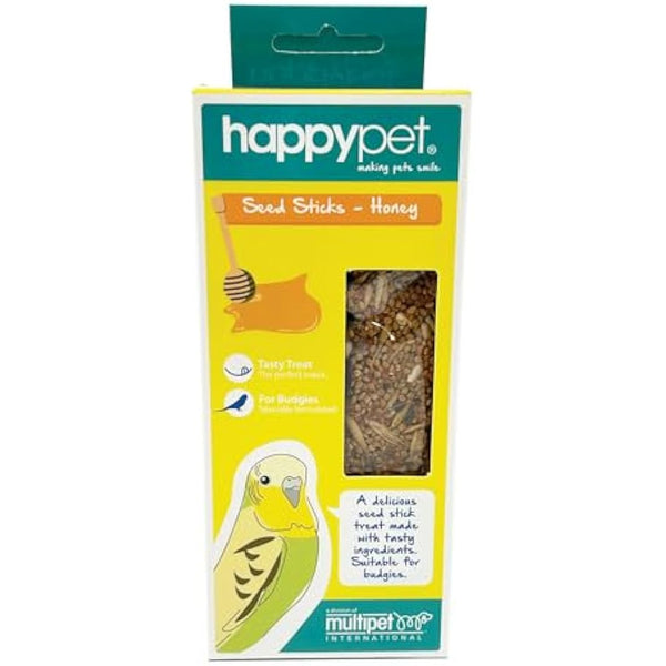 HappyPet Tweeter's Treats Seed Sticks for Budgies, Honey, packaging may vary