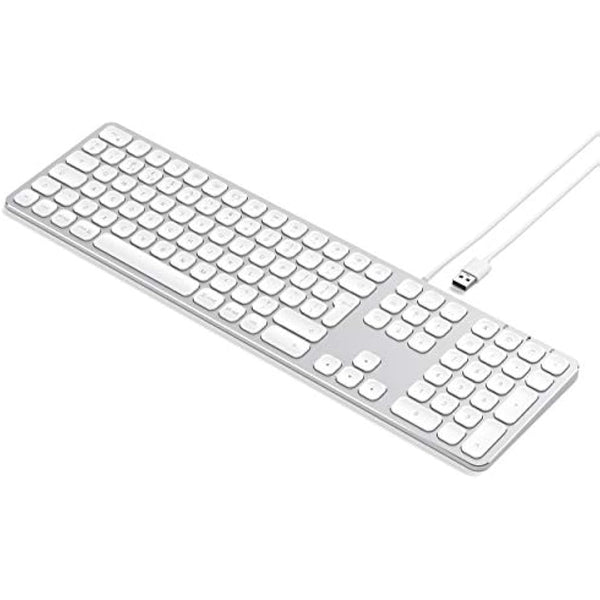 Satechi Aluminum Wired USB Keyboard with Numeric Keypad – for iMac Pro, iMac, Mac Mini, MacBook Pro/Air, Windows, PC or Laptop – Silver