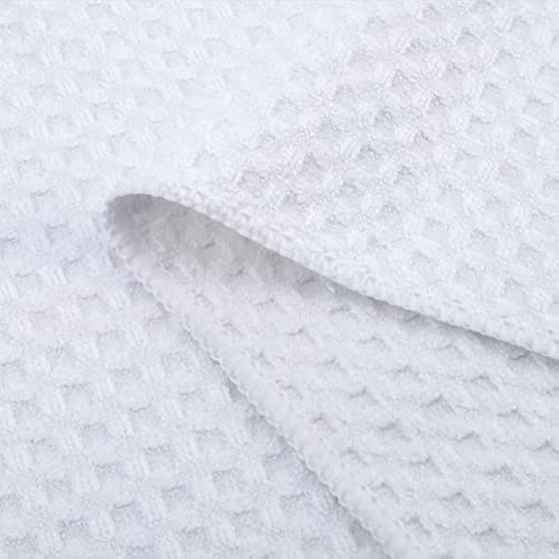 POLYTE Ultra Premium Microfibre Kitchen Dish Tea Towel Waffle Weave, 18 Pack (40x71 cm, White)