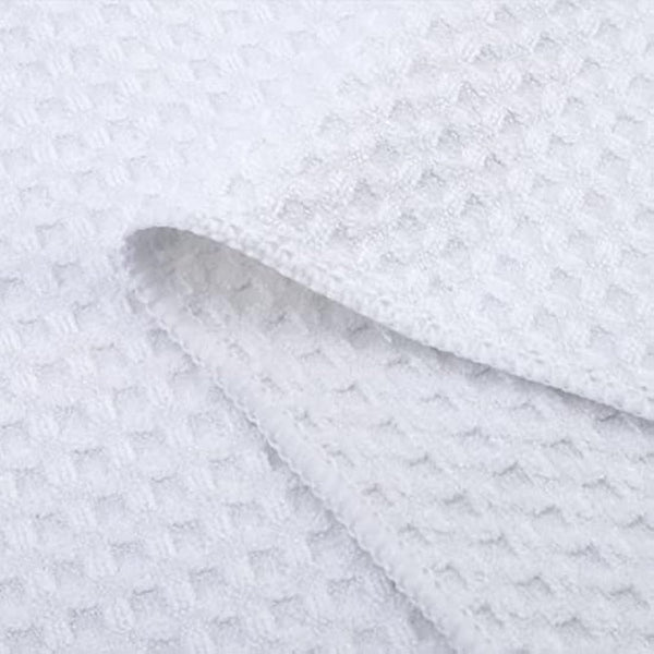 POLYTE Ultra Premium Microfibre Kitchen Dish Tea Towel Waffle Weave, 18 Pack (40x71 cm, White)