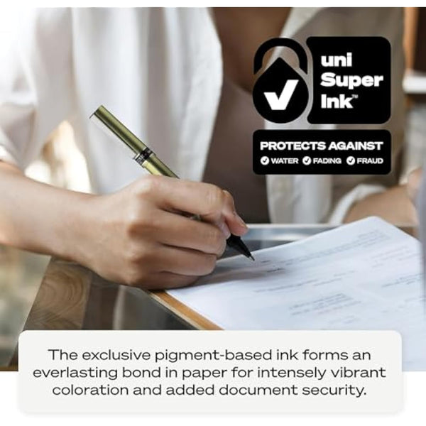 uni-ball - Deluxe Roller Ball Stick Waterproof Pen, Black Ink, Micro - Dozen by Uni-ball