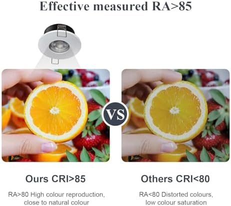 Sweier 6-Pack Dimmable LED Recessed Spotlights GU10 5W IP65 Waterproof - 3000K Warm White, 70mm Cutout, Die-Cast Aluminium Downlights for Bathroom & Living Room