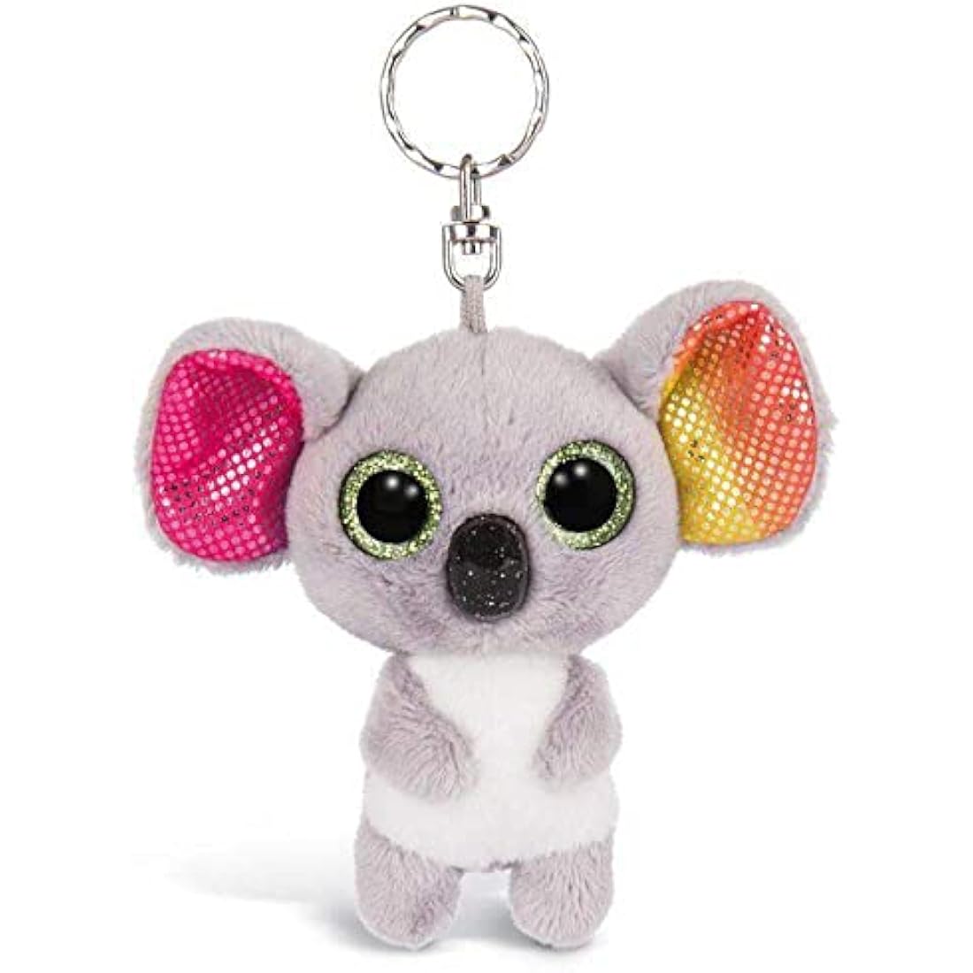 Nici 46310 Glubschis Keyring Koala Miss Crayon 9cm, Cartoon, Grey/Multi-coloure, One Size