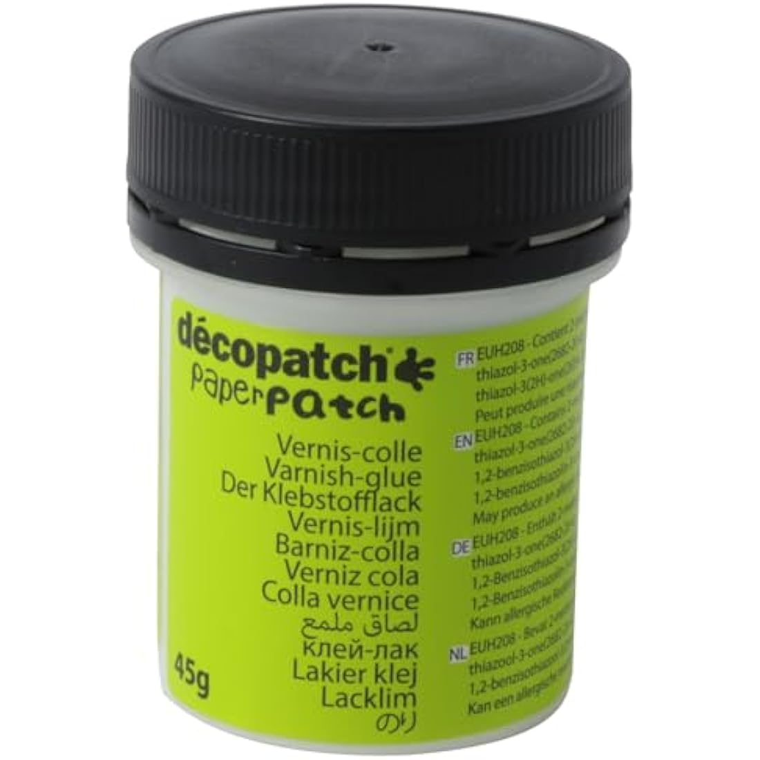 Décopatch - Ref KIT012O - Cat Mini Kit - Suitable for Children - Includes White Papier Mache Animal, 2 x Décopatch Sheets, Brush & Pot of PaperPatch Glue