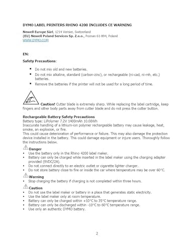 DYMO Rhino 4200 Industrial Label Maker | QWERTY Keyboard & Time-Saving Hot Keys | Durable Label Printer for Job Sites and Heavy-Duty Labelling Jobs