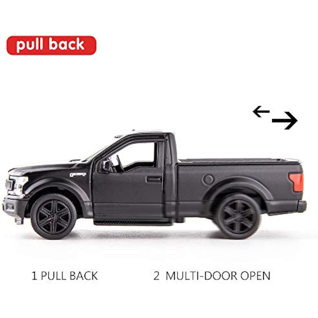 RMZ City 1:36 Scale Ford F150 Pickup Truck Casting Car Model, Zinc Alloy Toy Car for Kids, Pull Back Vehicles Toy Car for Toddlers Kids Boys Girls (Black)