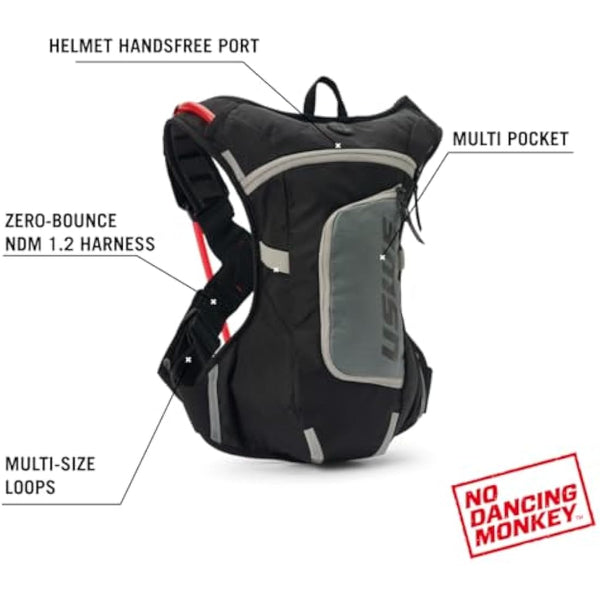 USWE RAW Hydration Backpack with Hydration Bladder, Premium Bounce Free Backpack for Enduro and Dirt Bike