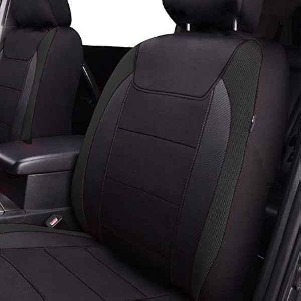 Flying Banner Gabardine Mesh Front Car Seat Covers Airbag Compatible Protector Universal for Most Car Truck Vans SUVs (Black)