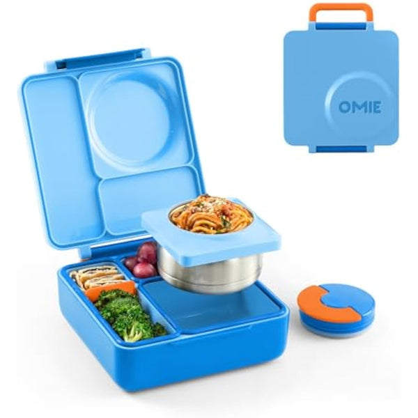 Omie Blue Sky OmieBox Kids Bento Lunch Box, Plastic
