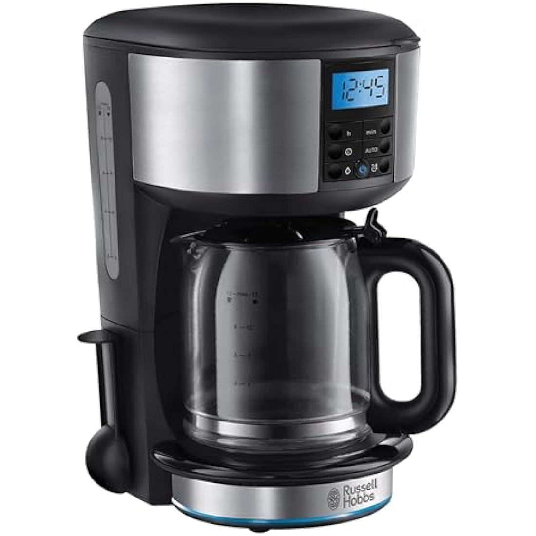 Russell Hobbs Buckingham Filter Coffee Machine, 1.25L Carafe/10 cups, 1-4 Cup brewing option, Fast brew, 24hr timer, 40min keep warm, Pause & Pour, Washable filter, Auto clean, 1000W, 20680