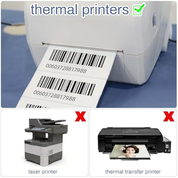 Sticky Labels Roll, Self Adhesive Labels White Sticky Label Blank Label Stickers for Office, Kitchen, Supermarket and Laboratory (1000PCS 60 * 30mm)