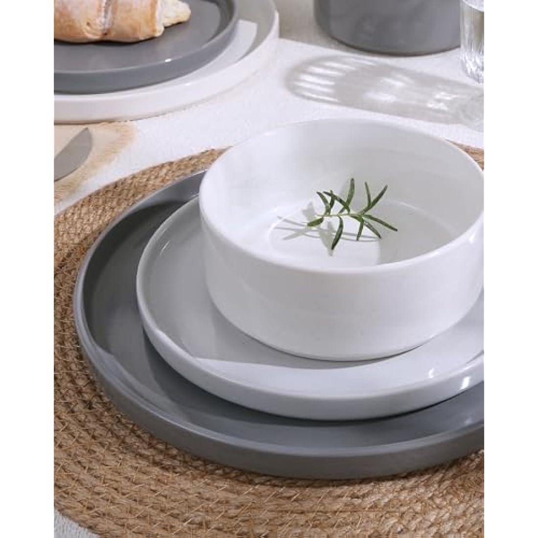 Richmount Nebula Dinner Set for 4, 12-Piece Speckled Dinnerware Stoneware Set, Scratch Resistant, Dishwasher & Microwave Safe, Dining Plates and Bowls Sets, Multi-Color