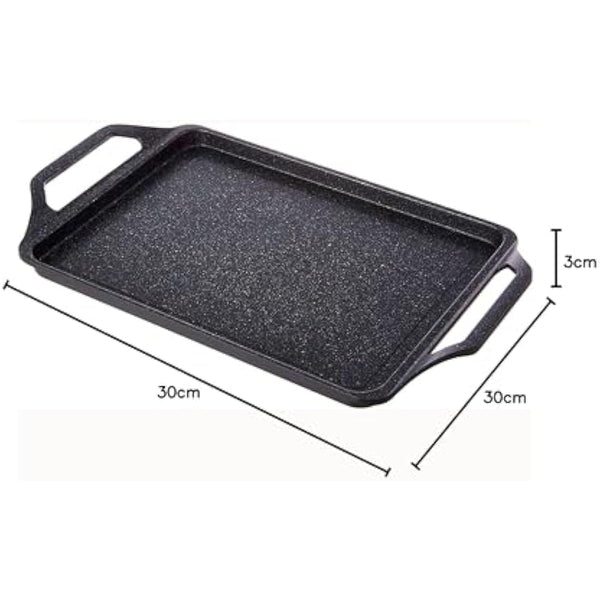 WECOOK! Ecochef Induction Roasting Pan, 43 x 25 cm, Cast Aluminum, Non-Stick Titanium Quantanium Ecological Without PFOA, 5 mm Thickness, Silicone Handles, Ceramic Hob, Gas, Oven