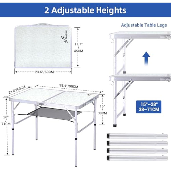 Sportneer 01, Aluminium, White, 90x60cm (2 Height)