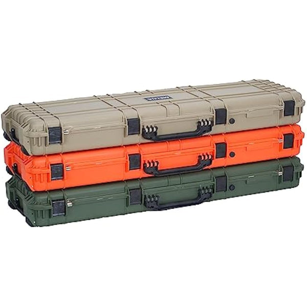 MEIJIA Portable Rolling Waterproof All Weather Hard Rifle Case with Wheels,Customizable Fit Foam Included