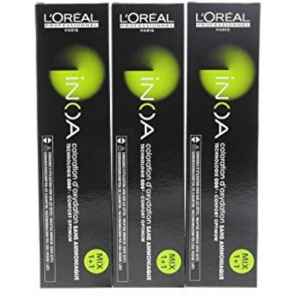 L'ORÉAL Inoa Coloration 60ml No. 2 Brown Pack of 3 (Vegan, Ammonia Free)