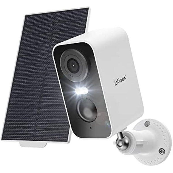 ieGeek No Monthly Fee 2K Solar Security Camera Outdoor Wireless with Color Night Vision, Battery CCTV Camera Systems, WiFi Outdoor Camera Home Security Camera, Sound Floodlight Alarm, Motion Detection