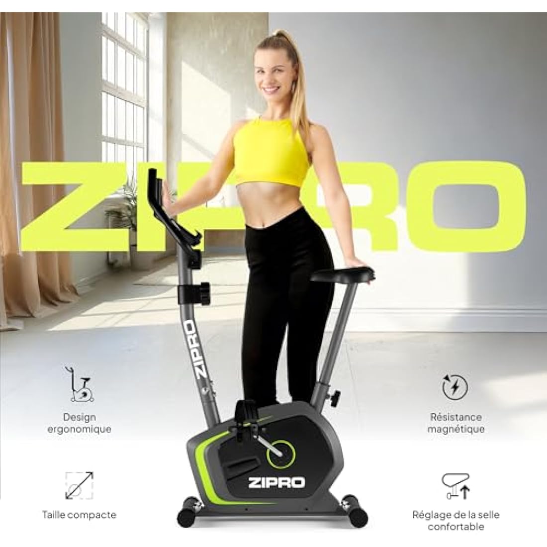 Zipro Erwachsene Magnetischer Fitnessbike, One Size, einheitsgröße