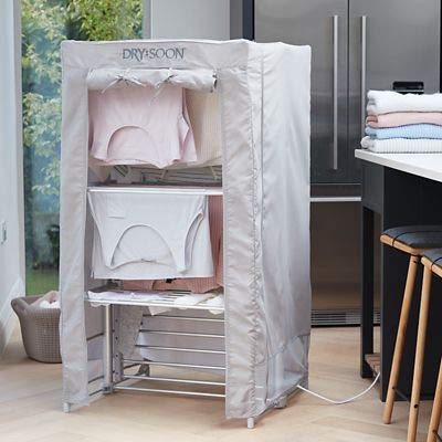 Dry:Soon Deluxe 3-Tier Heated Airer Cover  Reduce Drying Time Improve Airer Performance