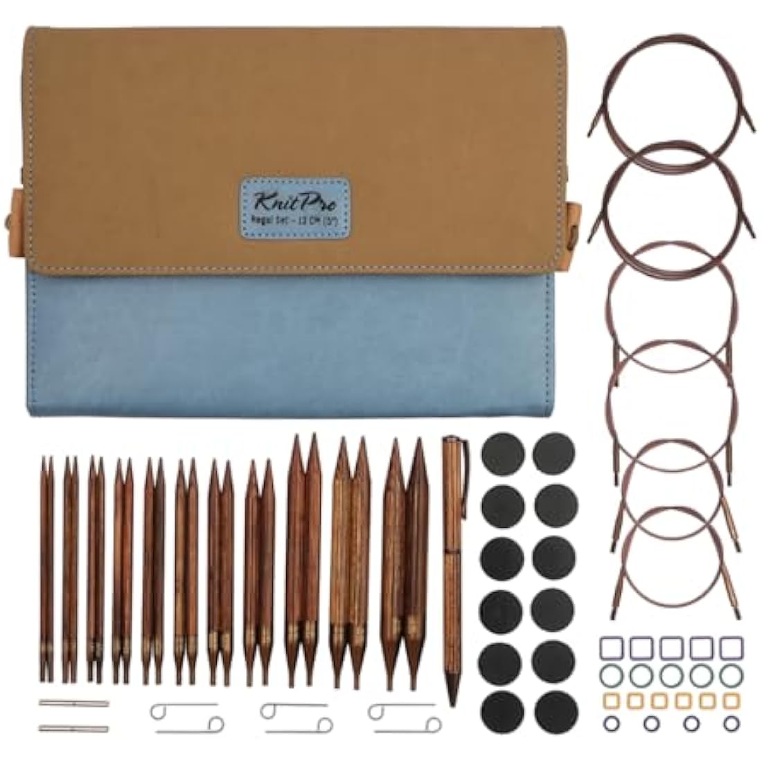 KnitPro Ginger Regal Interchangeable Needle Set 5" (13cm) | 11 Sizes (3.5mm to 12mm)