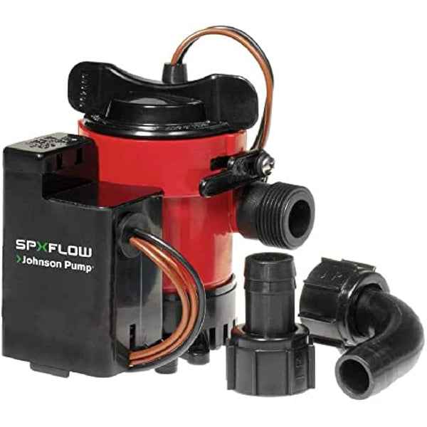 Johnson Pump 05903-00 Cartridge Combo Automatic Submersible Bilge Pump - 12V, 1000 GPH, red