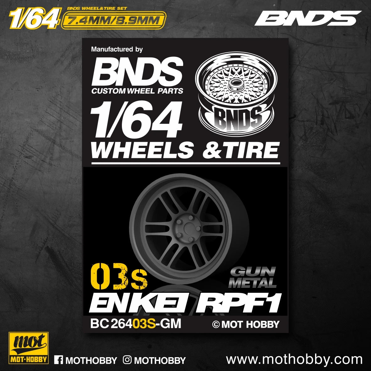 BNDS 1/64 Wheels With Rubber Tires ABS Assembly Rims Modified Parts for 1:64 Model Car VIP Style Detail-up Set New Clearance