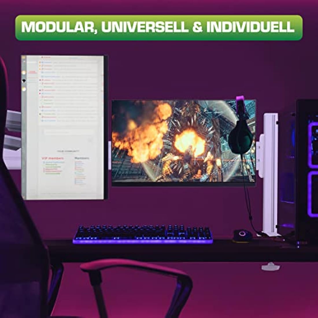 InLine Slatwall 23183B Monitor Bracket Long White