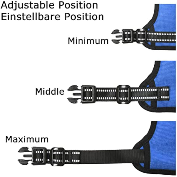 HEELE No Pull Dog Harness - Ex-Large, Release on Neck, Reflective, Adjustable with Front & Back Leash Attachments & Soft Padded Control Handle - Blue, XL