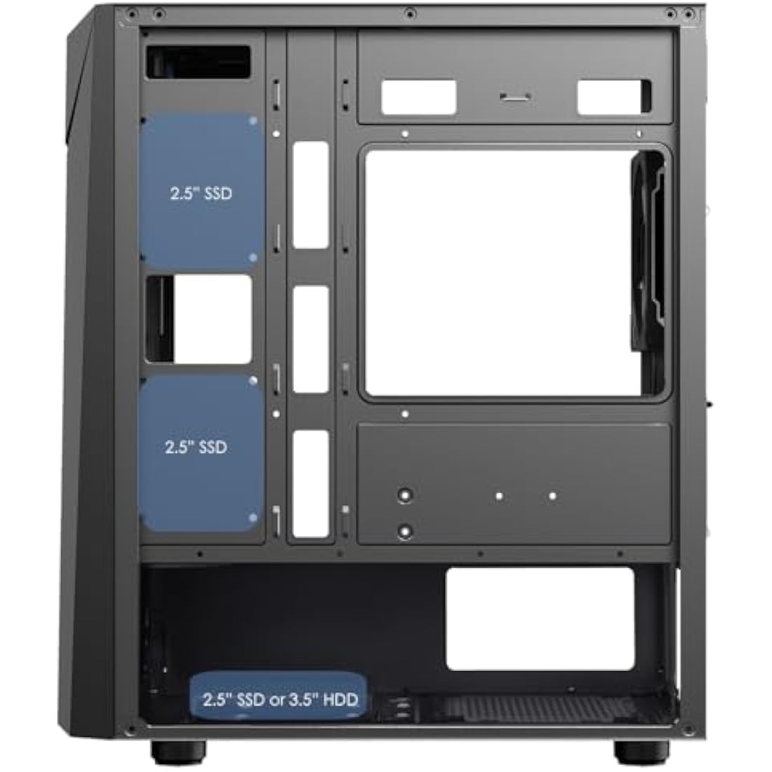 CiT Alpha Micro-ATX PC Gaming Case With ARGB LED Strip, 1 x 120mm ARGB Three-Sided Infinity Fan & Tempered Glass Side Panel | Black