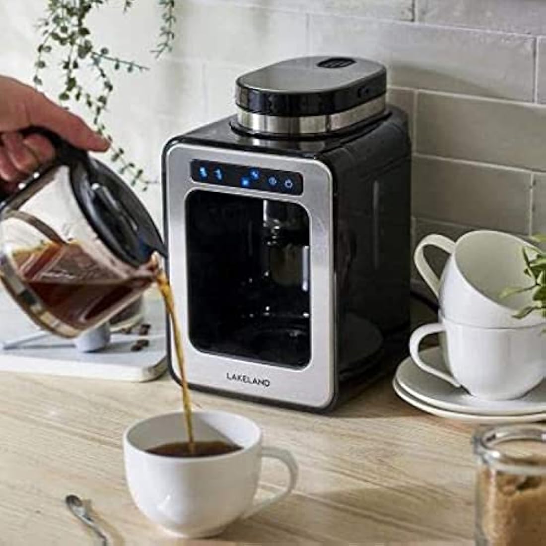 lakeland Bean to Cup Filter Coffee Machine – Touchscreen Takes Beans & Ground Coffee