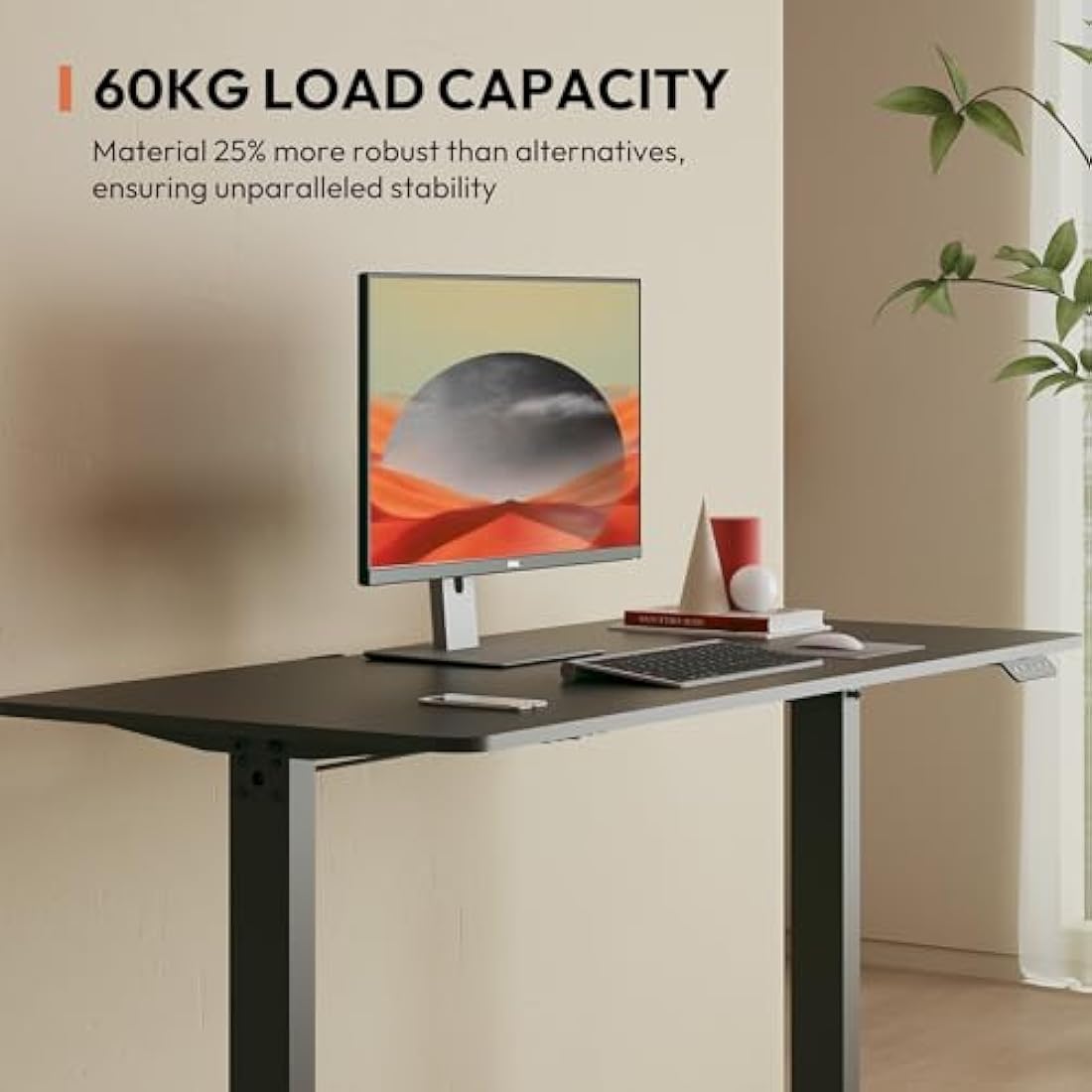 SANODESK 160×75CM Electric Standing Desk Height Adjustable Corner Standing Desk Sit Stand Table Adjustable Desk with Memory Smart Pannel for Home Office