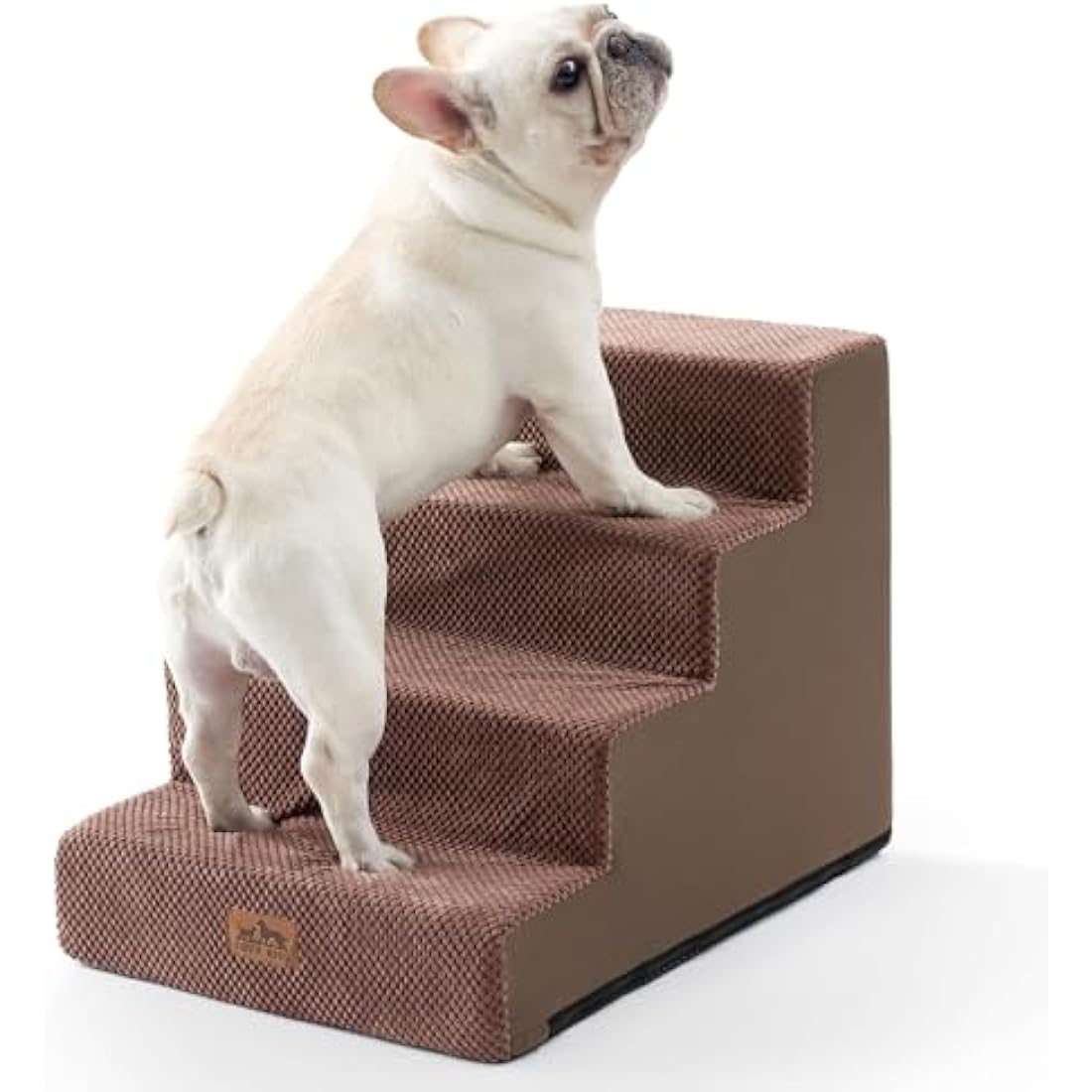 COZY KISS Dog Stairs for Small Dogs, 4 Tier Wider Pet Stairs for Bed Sofa Car, 45cm H Non-Slip Dog Steps for Old Cats, Puppy, Small Medium Dogs, 60x45x45 cm, 4 Tiers, Brown
