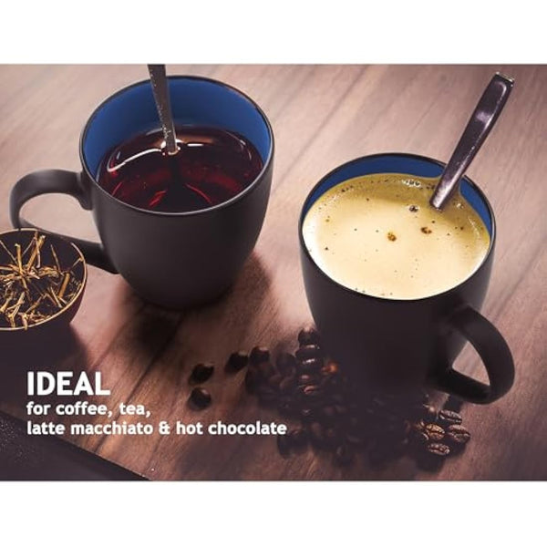 MIAMIO - 6 x 350 ml Stoneware Coffee Mug/Cup Set - Le Papillon Collection (Mixed)