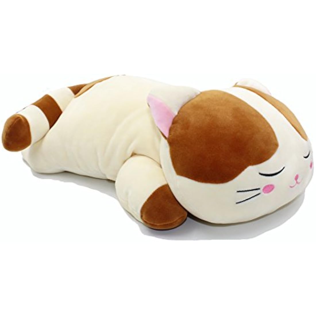 Vintoys Sleeping Cat Hugging Pillow Stuffed Animals Plush Soft Toy Brown 23.5"