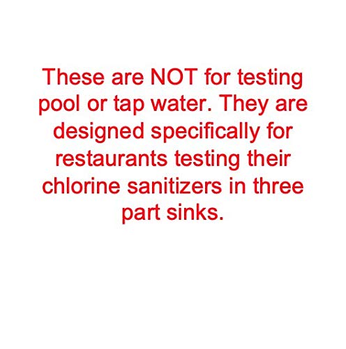Six Pack Restaurant Sanitizer Chlorine Test Paper, 10-200 ppm [6 Vials of 100 Paper Strips]