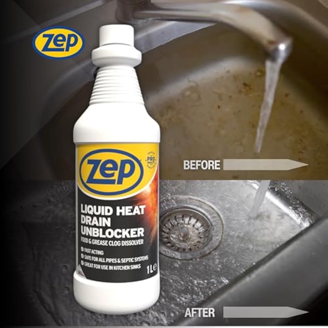 Zep Commercial Unblocker Heat Drain Liquid