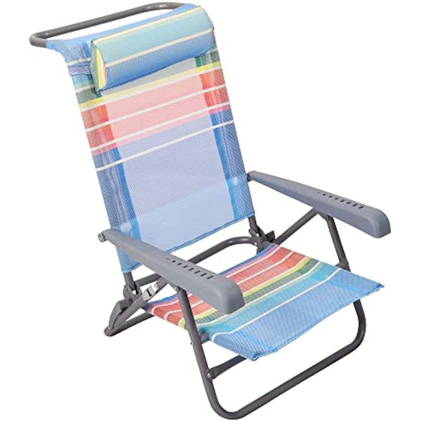 Homecall Beach Folding chair with rainbow textilene 7 position adjustable