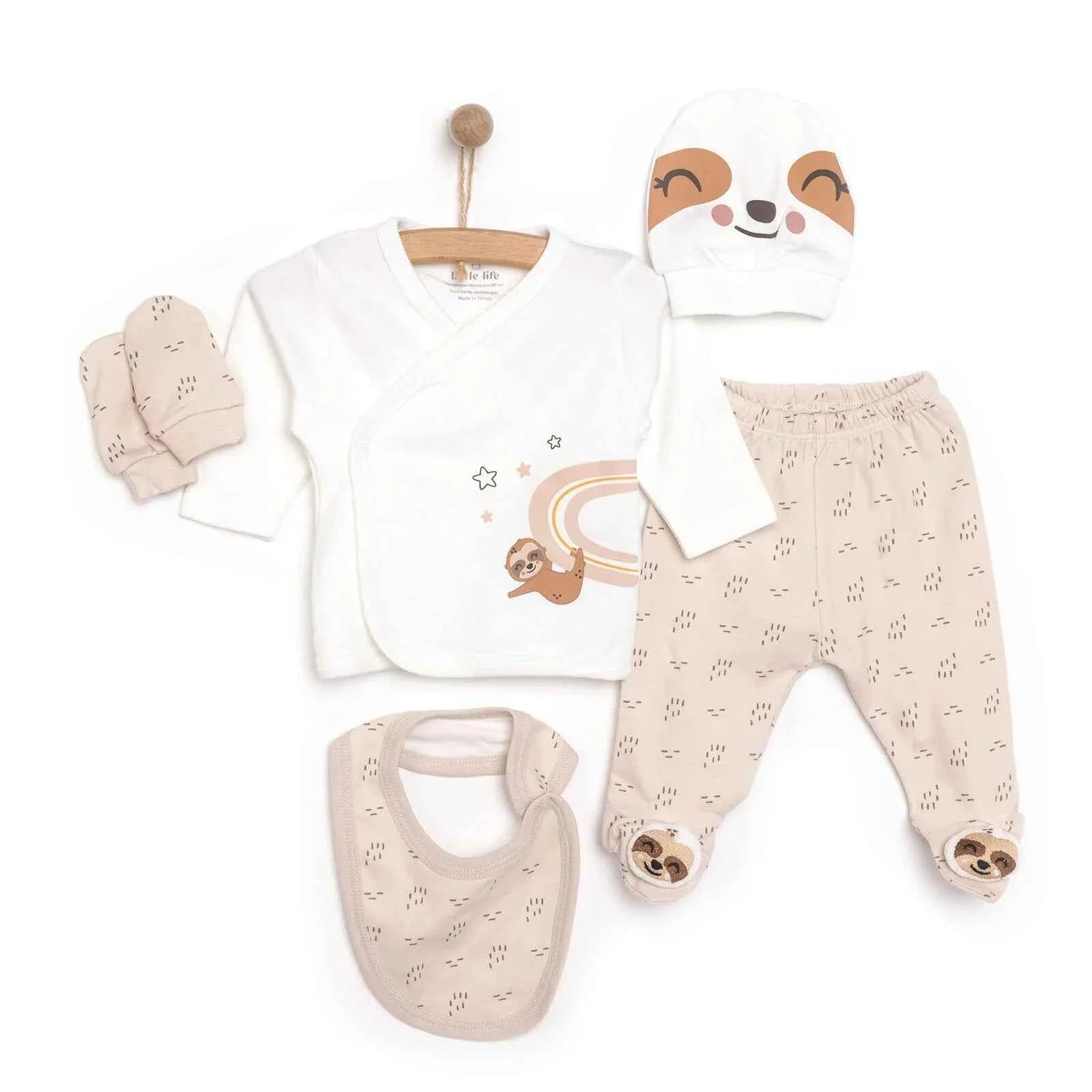 Little Life Boy 5 Piece Newborn Set - Light Brown