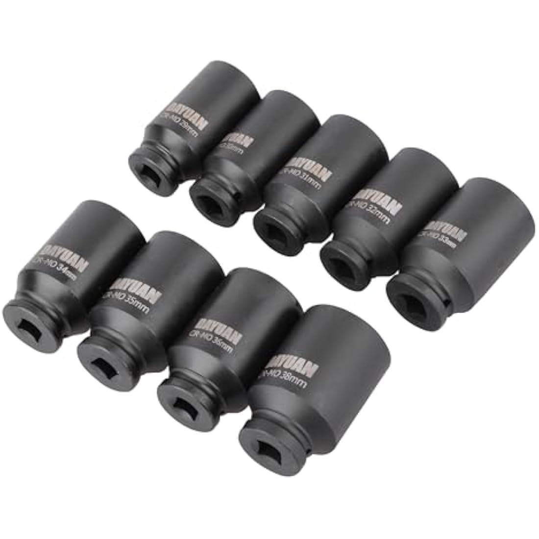 9 AXLE NUT HUB Impact 1/2" Drive Socket 29 30 31 32 33 34 35 36 38MM Socket Set