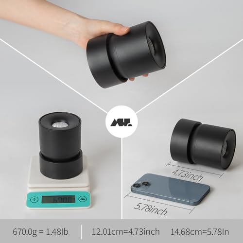 Aisilan 4 Pack Single Spotlight in Matt Black Dimmable 9W 3000K LED Adjustable 360° Spot Light Indoor Modern Rotatable Individual Spotlights for Ceiling or Wall Mounted