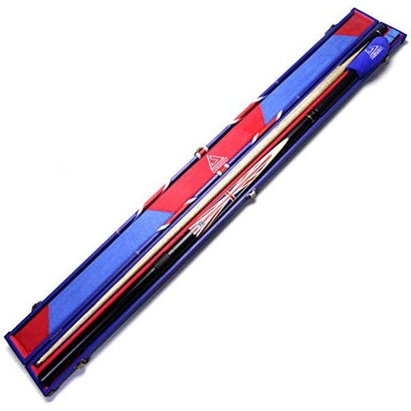 CUESOUL 57" Handcraft 3/4 Jointed Ebony Snooker Cue with Union Jack Flag Design