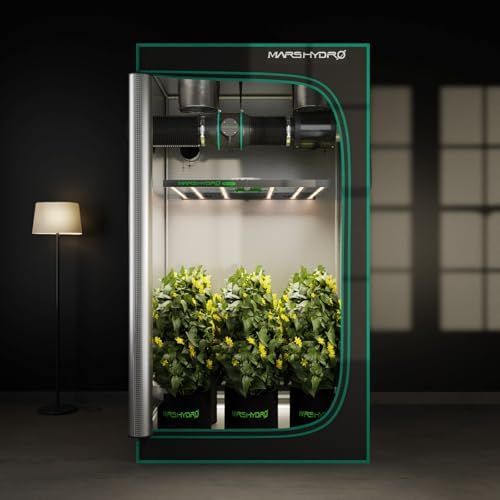 MARS HYDRO 4 Inch Inline Fan and Filter with Temperature and Humidity Controller, Carbon Filter, 33ft Length Flex ducting, 3 Duct Clamps