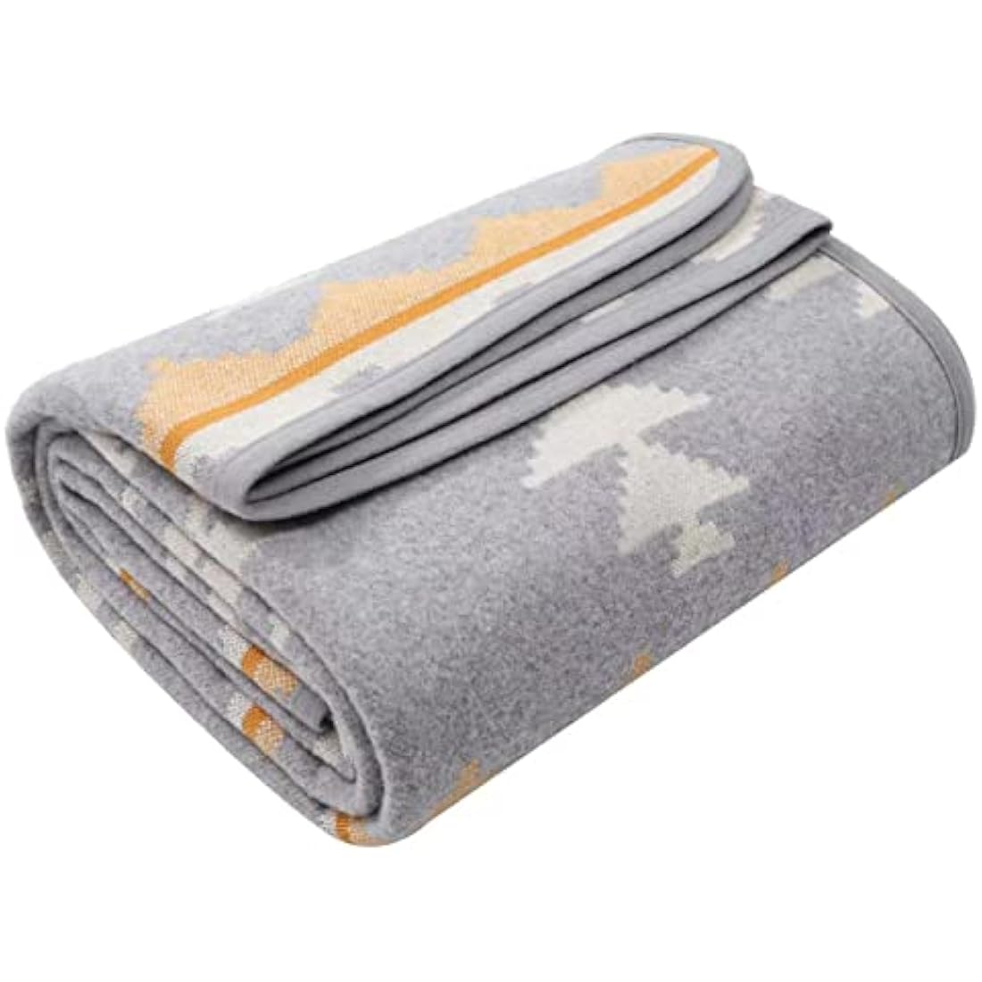 ACUSHLA Merino Wool Camp Blanket - Warm, Thick, Washable, Large Throw - Great for Outdoor Camping All Seasons Suitable Morocco White 79" x63" 3.8lbs