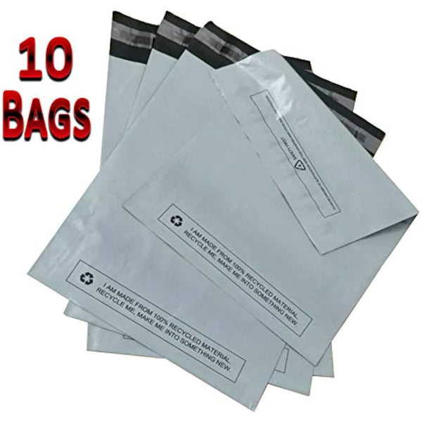 Large 10x Grey Mailing Bags 17” x 22” Polythene Self Seal Big Plastic Envelopes 100% Recyclable - Parcel Postal Postage Packaging Bags Strong Packaging Bags