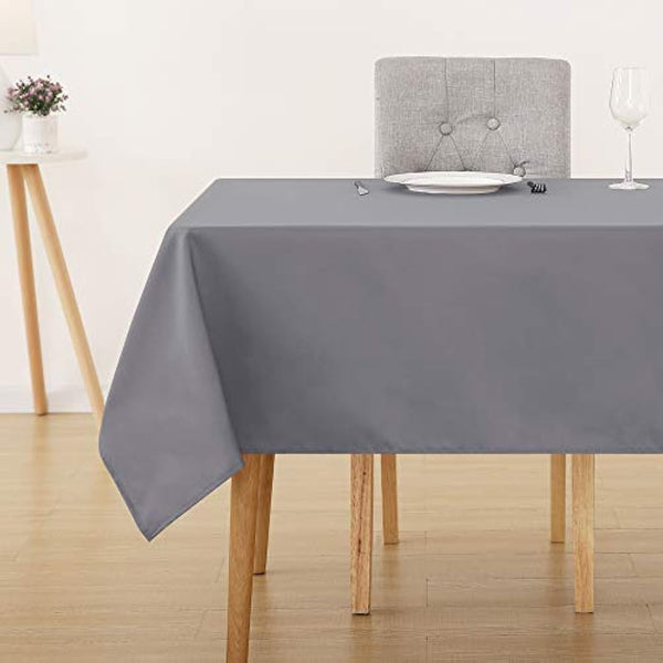 Deconovo Home Decorative Oxford Wipeable Tablecloth Rectangle Water Resistant Tablecloth for Chipboard Table 140x240cm(55x95in)(55x95in) Grey