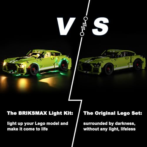 BRIKSMAX Led Lighting Kit for Lego Technic Ford Mustang Shelby GT500- Compatible with Lego 42138 Building Blocks Model- Not Include The Lego Set