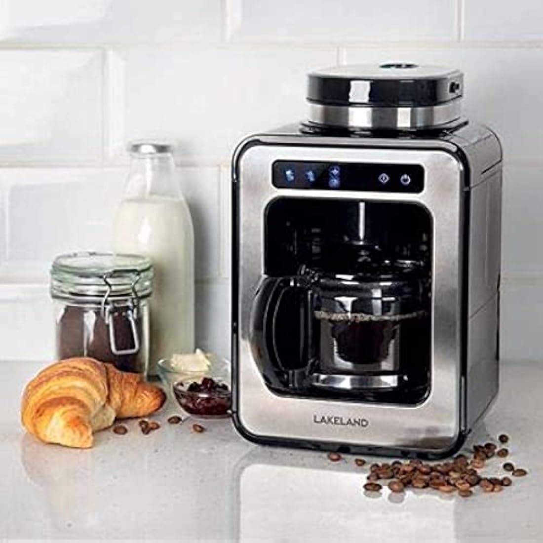 lakeland Bean to Cup Filter Coffee Machine – Touchscreen Takes Beans & Ground Coffee